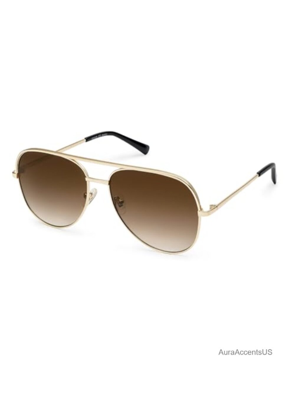 Oversized Aviator Sunglasses UV400 Protection Metal Frame Half Frame